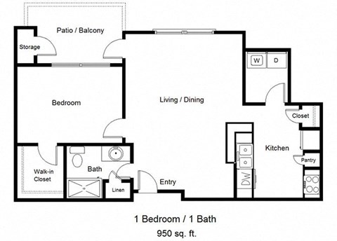 1 bedroom floor plan